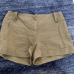 Theory Green shorts with belt
